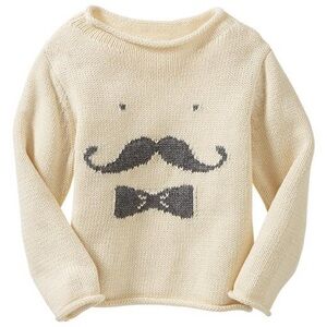 Baby Gap Sweater with Mustache and Bow‎ Tie Design